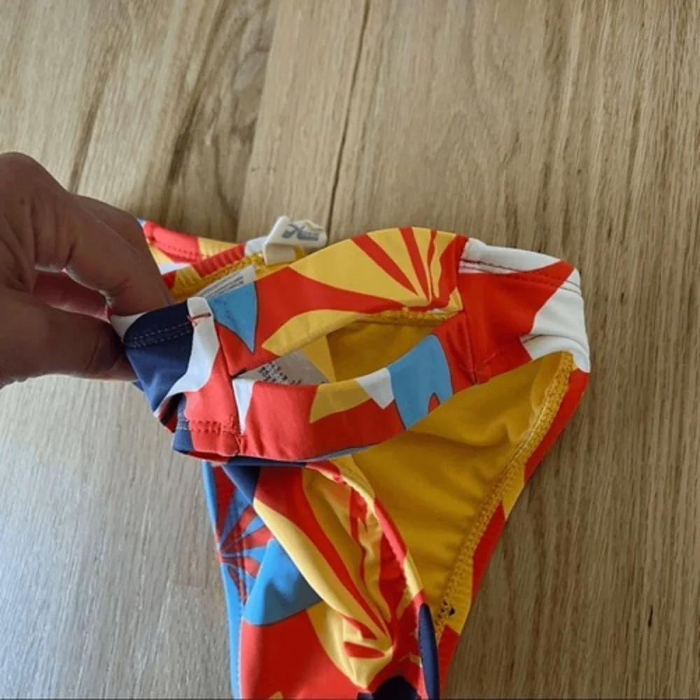 Hobie tropical bikini bloomy daze orange 2 piece knot front strappy floral small
